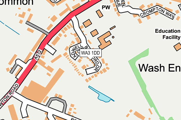 WA3 1DD map - OS OpenMap – Local (Ordnance Survey)