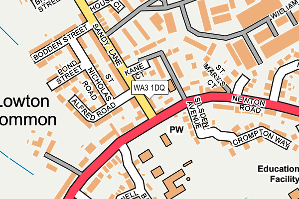WA3 1DQ map - OS OpenMap – Local (Ordnance Survey)