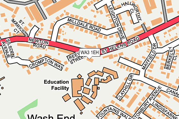 WA3 1EH map - OS OpenMap – Local (Ordnance Survey)