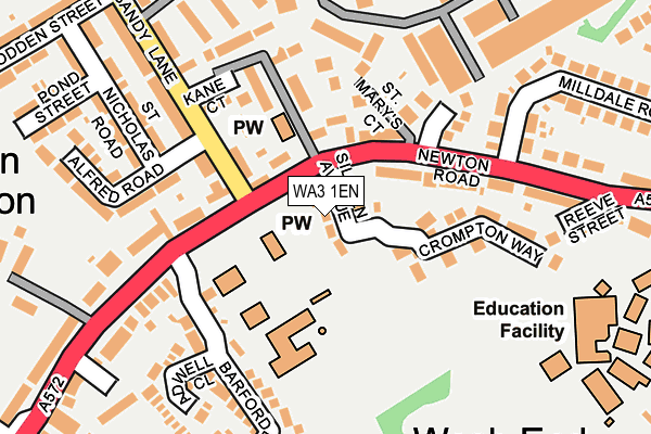 WA3 1EN map - OS OpenMap – Local (Ordnance Survey)