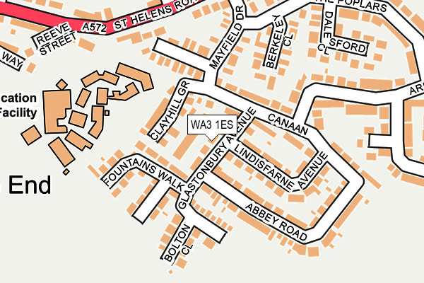 WA3 1ES map - OS OpenMap – Local (Ordnance Survey)