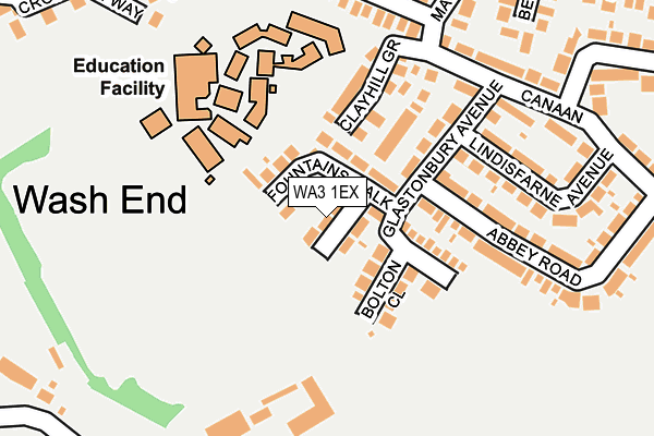 WA3 1EX map - OS OpenMap – Local (Ordnance Survey)
