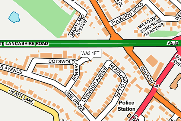 WA3 1FT map - OS OpenMap – Local (Ordnance Survey)
