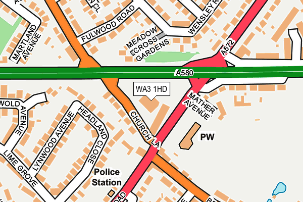 WA3 1HD map - OS OpenMap – Local (Ordnance Survey)