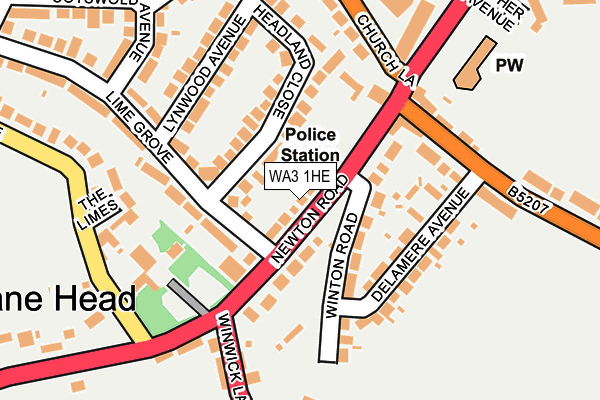 WA3 1HE map - OS OpenMap – Local (Ordnance Survey)