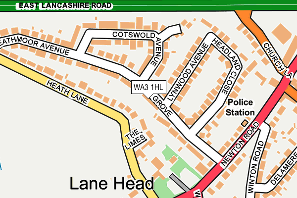 WA3 1HL map - OS OpenMap – Local (Ordnance Survey)
