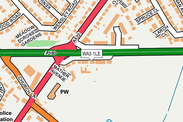 WA3 1LE map - OS OpenMap – Local (Ordnance Survey)