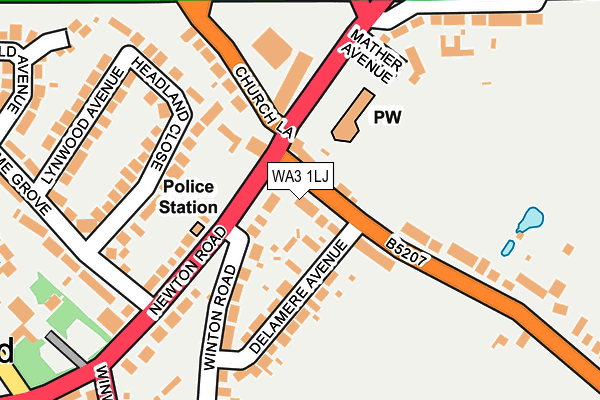 WA3 1LJ map - OS OpenMap – Local (Ordnance Survey)