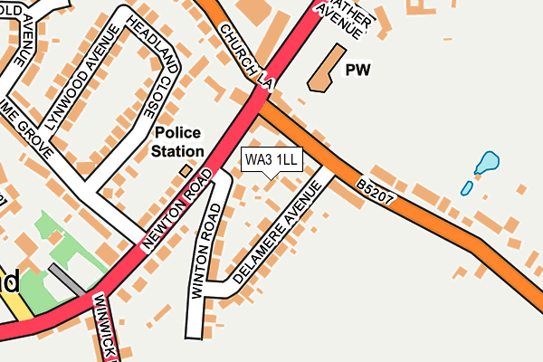WA3 1LL map - OS OpenMap – Local (Ordnance Survey)