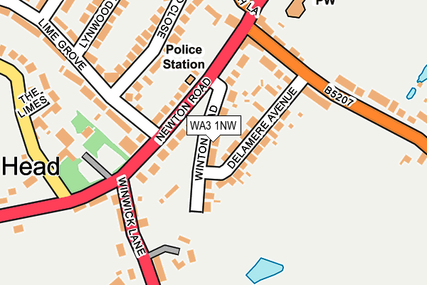 WA3 1NW map - OS OpenMap – Local (Ordnance Survey)
