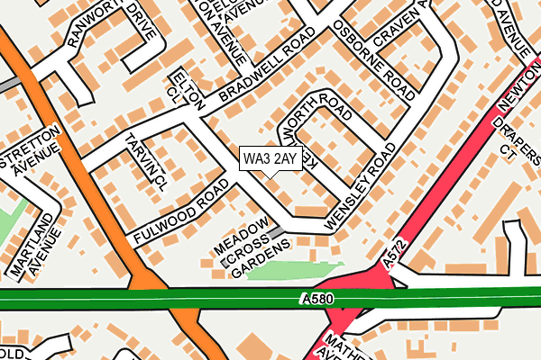 WA3 2AY map - OS OpenMap – Local (Ordnance Survey)