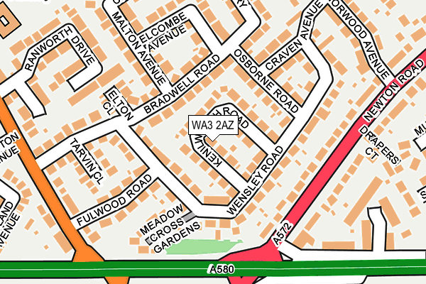 WA3 2AZ map - OS OpenMap – Local (Ordnance Survey)
