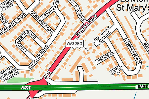 WA3 2BG map - OS OpenMap – Local (Ordnance Survey)