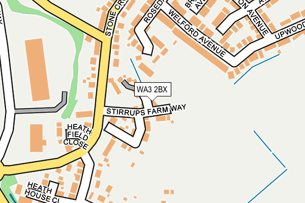 WA3 2BX map - OS OpenMap – Local (Ordnance Survey)