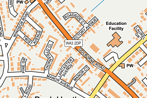 WA3 2DP map - OS OpenMap – Local (Ordnance Survey)