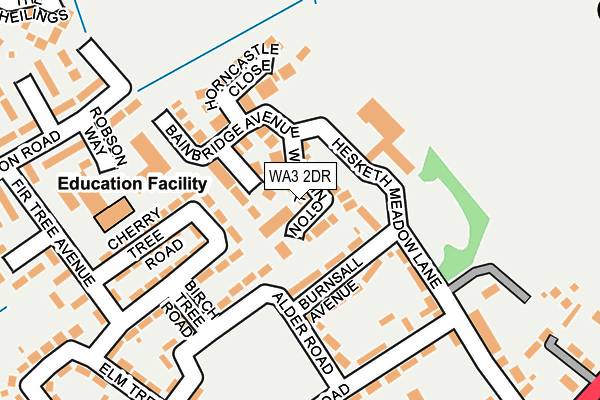 WA3 2DR map - OS OpenMap – Local (Ordnance Survey)