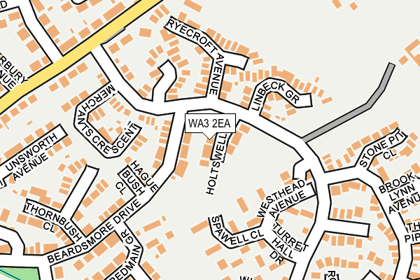 WA3 2EA map - OS OpenMap – Local (Ordnance Survey)