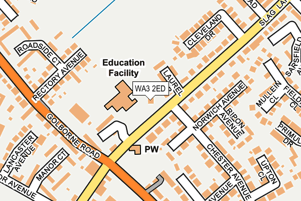 WA3 2ED map - OS OpenMap – Local (Ordnance Survey)