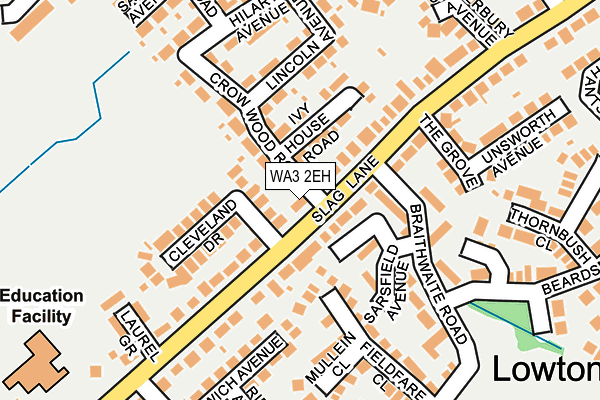 WA3 2EH map - OS OpenMap – Local (Ordnance Survey)