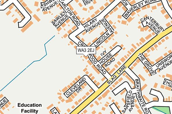 WA3 2EJ map - OS OpenMap – Local (Ordnance Survey)