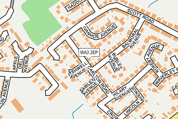 WA3 2EP map - OS OpenMap – Local (Ordnance Survey)