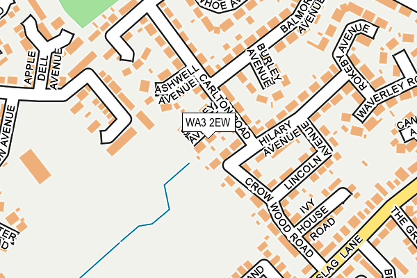 WA3 2EW map - OS OpenMap – Local (Ordnance Survey)