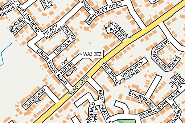 WA3 2EZ map - OS OpenMap – Local (Ordnance Survey)