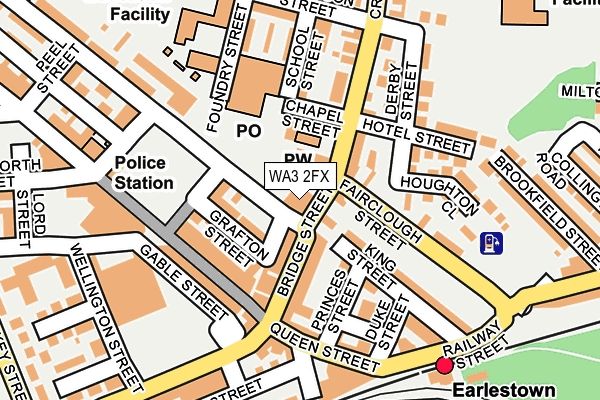 WA3 2FX map - OS OpenMap – Local (Ordnance Survey)