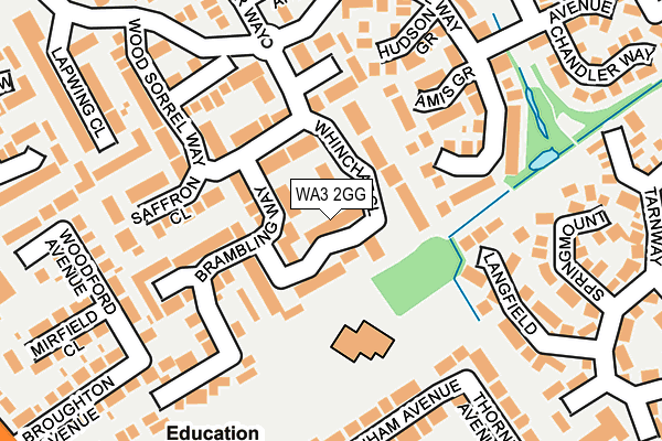 WA3 2GG map - OS OpenMap – Local (Ordnance Survey)