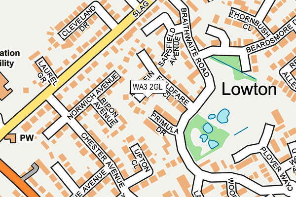 WA3 2GL map - OS OpenMap – Local (Ordnance Survey)