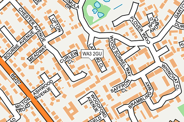 WA3 2GU map - OS OpenMap – Local (Ordnance Survey)