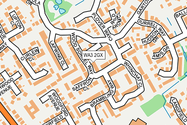 WA3 2GX map - OS OpenMap – Local (Ordnance Survey)