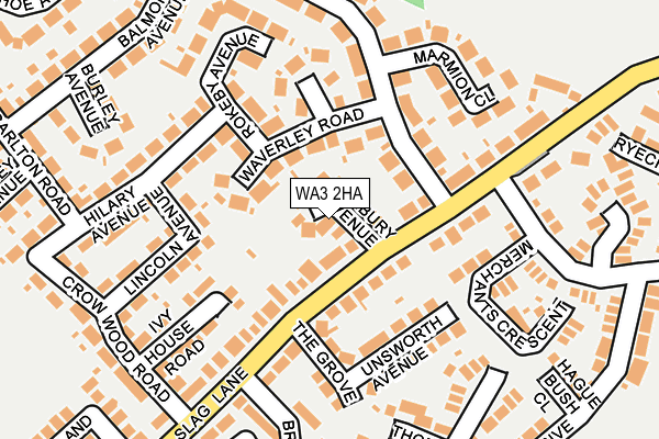 WA3 2HA map - OS OpenMap – Local (Ordnance Survey)
