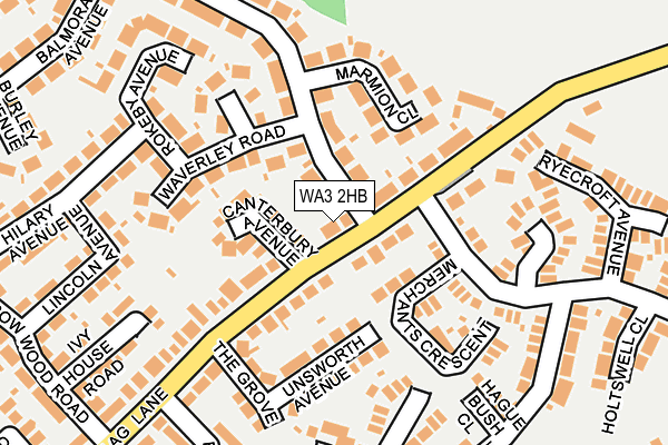 WA3 2HB map - OS OpenMap – Local (Ordnance Survey)