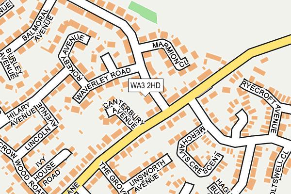 WA3 2HD map - OS OpenMap – Local (Ordnance Survey)