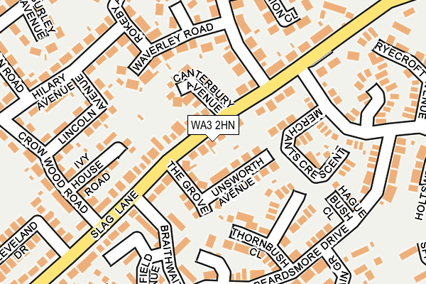 WA3 2HN map - OS OpenMap – Local (Ordnance Survey)