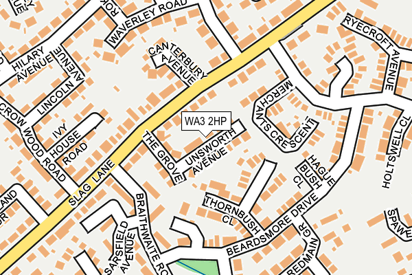 WA3 2HP map - OS OpenMap – Local (Ordnance Survey)