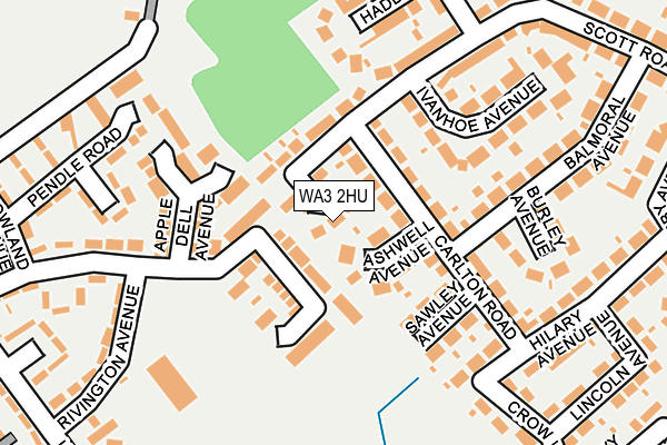 WA3 2HU map - OS OpenMap – Local (Ordnance Survey)