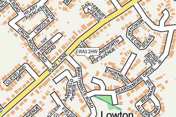 WA3 2HW map - OS OpenMap – Local (Ordnance Survey)