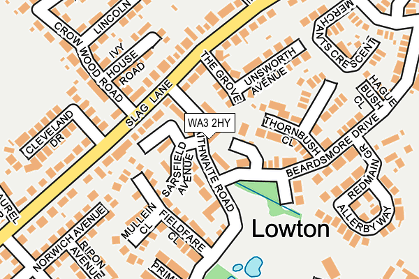 WA3 2HY map - OS OpenMap – Local (Ordnance Survey)