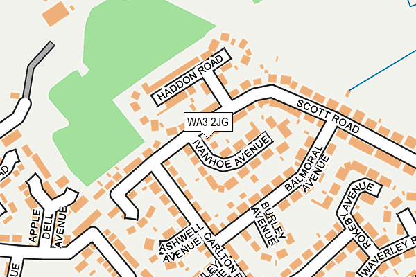 WA3 2JG map - OS OpenMap – Local (Ordnance Survey)