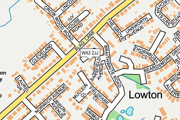 WA3 2JJ map - OS OpenMap – Local (Ordnance Survey)