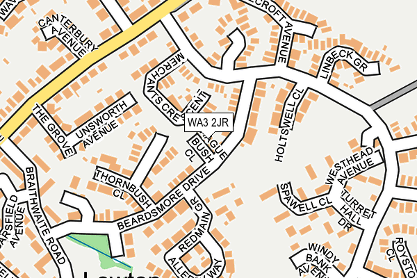 WA3 2JR map - OS OpenMap – Local (Ordnance Survey)