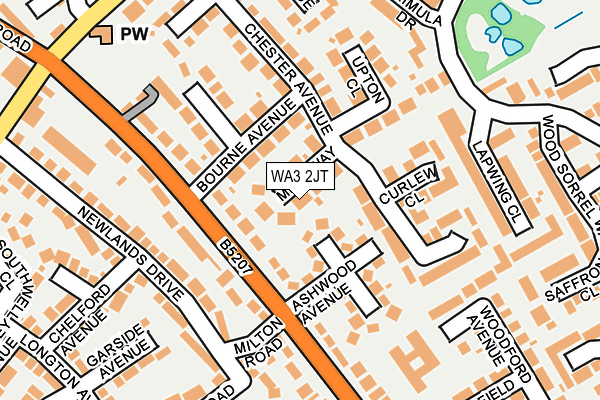 WA3 2JT map - OS OpenMap – Local (Ordnance Survey)