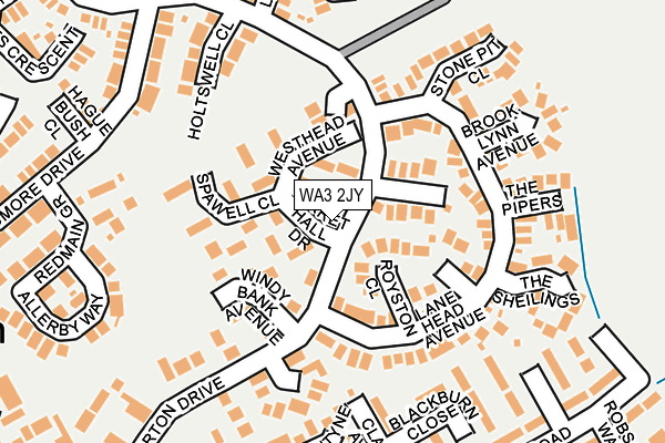 WA3 2JY map - OS OpenMap – Local (Ordnance Survey)