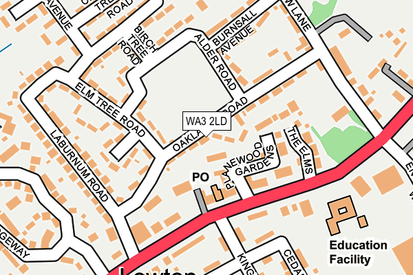 WA3 2LD map - OS OpenMap – Local (Ordnance Survey)