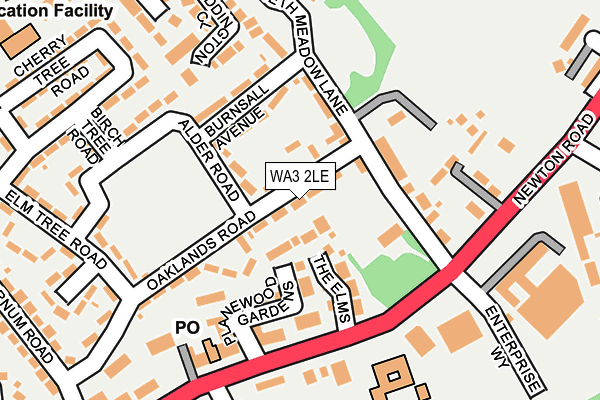WA3 2LE map - OS OpenMap – Local (Ordnance Survey)