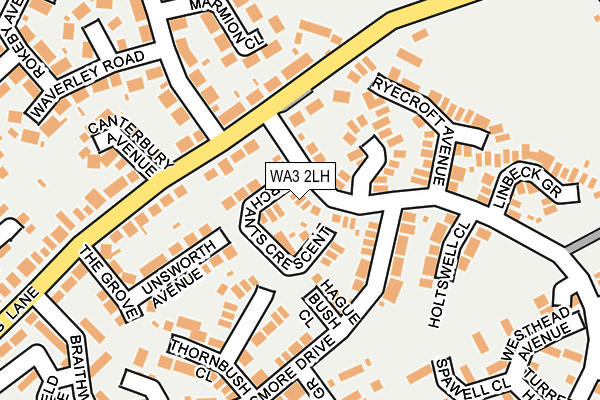 WA3 2LH map - OS OpenMap – Local (Ordnance Survey)