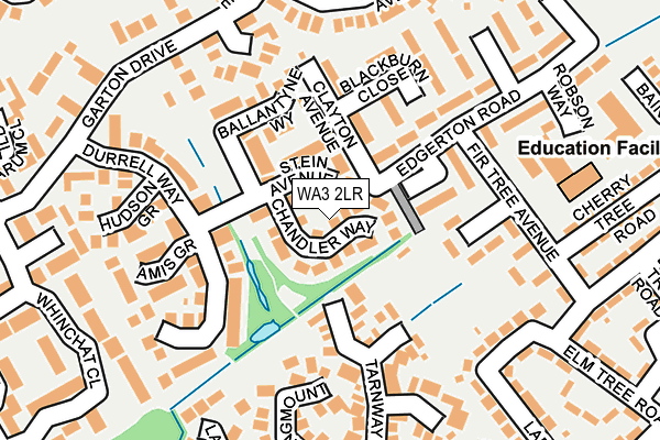 WA3 2LR map - OS OpenMap – Local (Ordnance Survey)