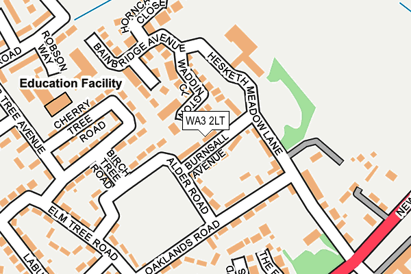 WA3 2LT map - OS OpenMap – Local (Ordnance Survey)